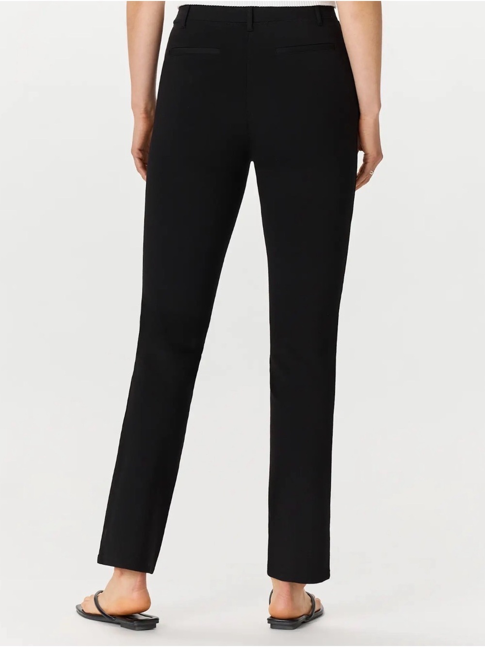 Quince Black Straight-Leg Ultra- Stretch Ponte Dress Pants